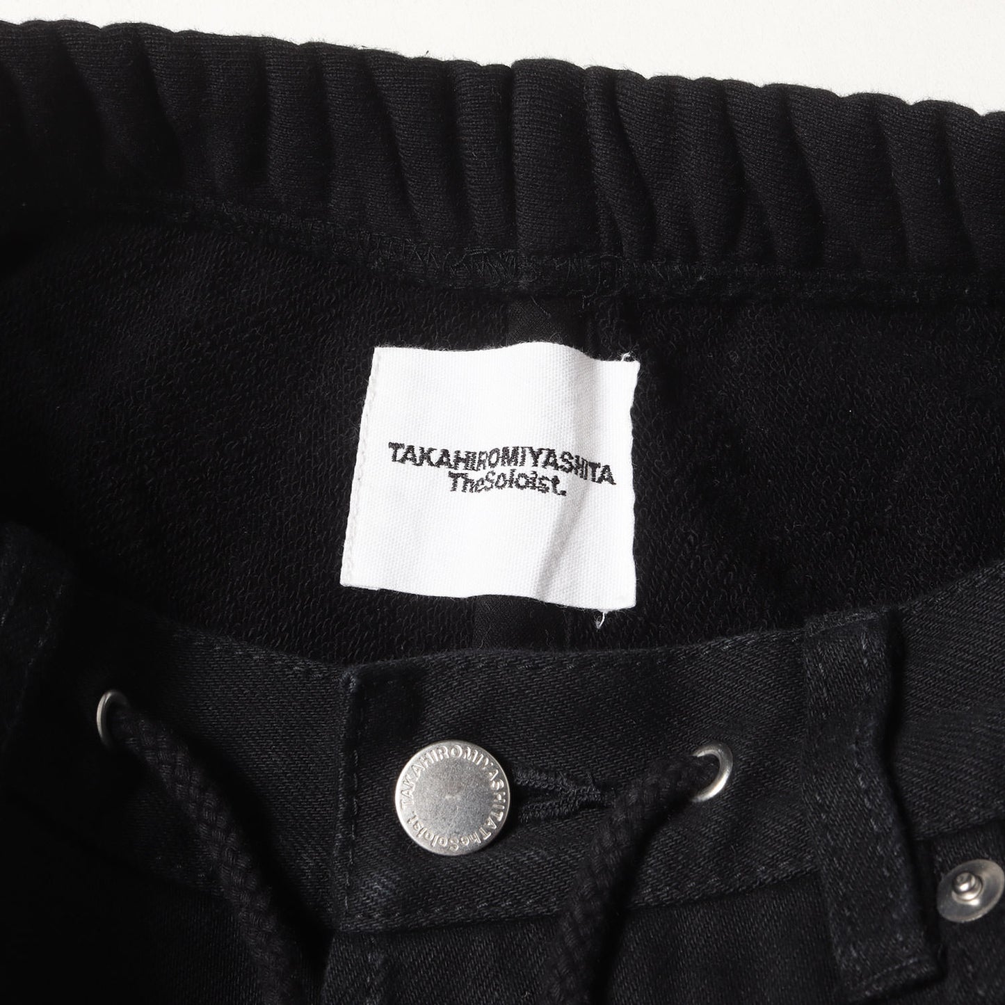 22AW スウェット コンビ ブラックデニムパンツ(jogger jean)