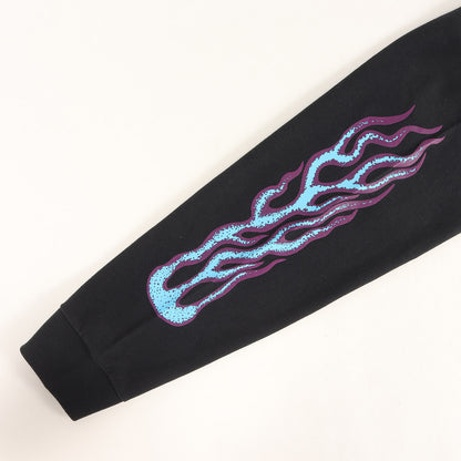 スカル&フレイム グラフィック ロングスリーブ Tシャツ