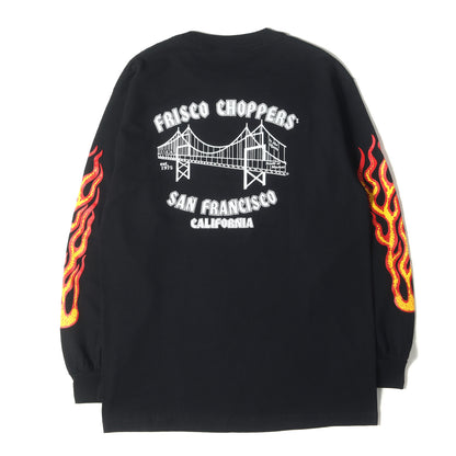 スカル&フレイム グラフィック ロングスリーブ Tシャツ