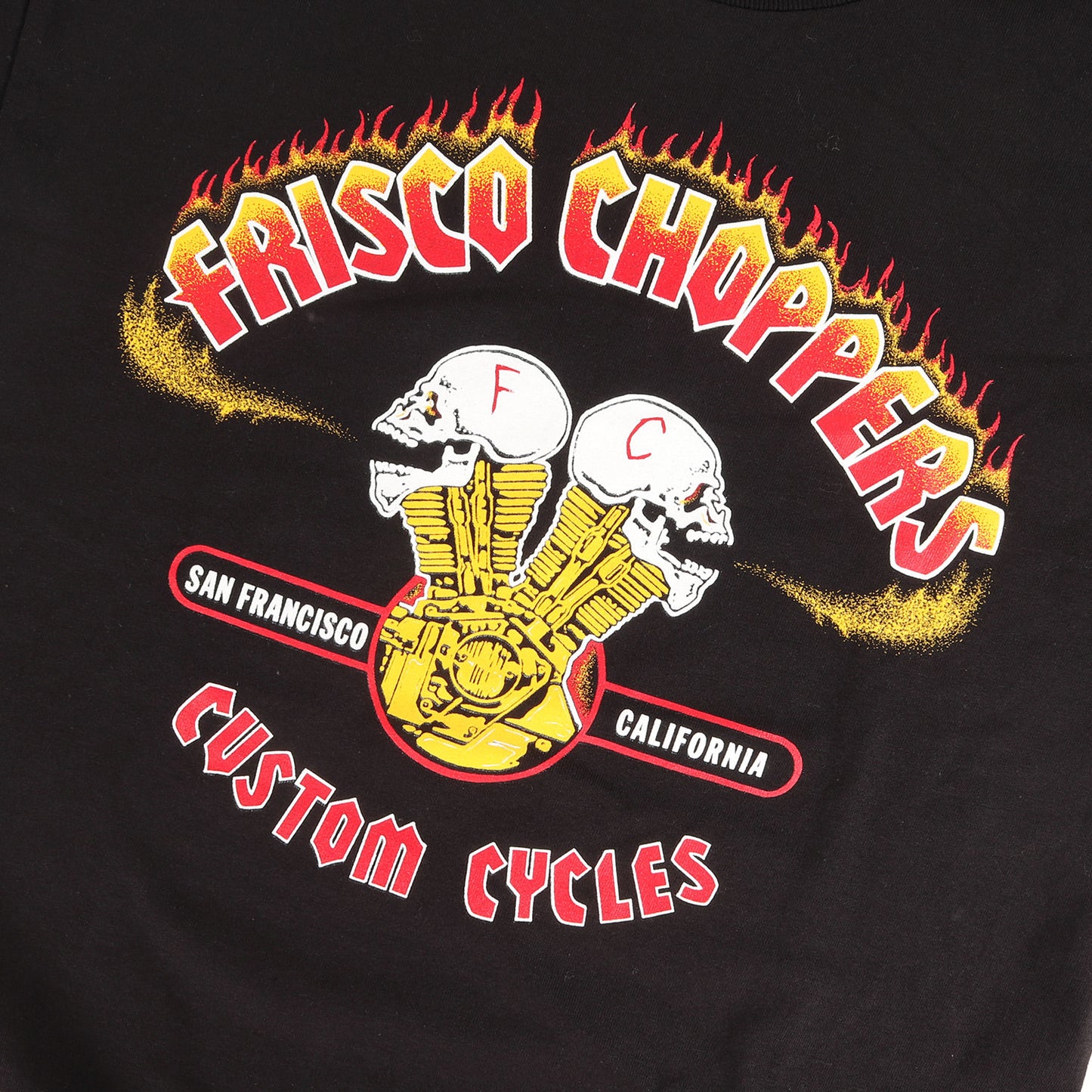 スカル&フレイム グラフィック ロングスリーブ Tシャツ