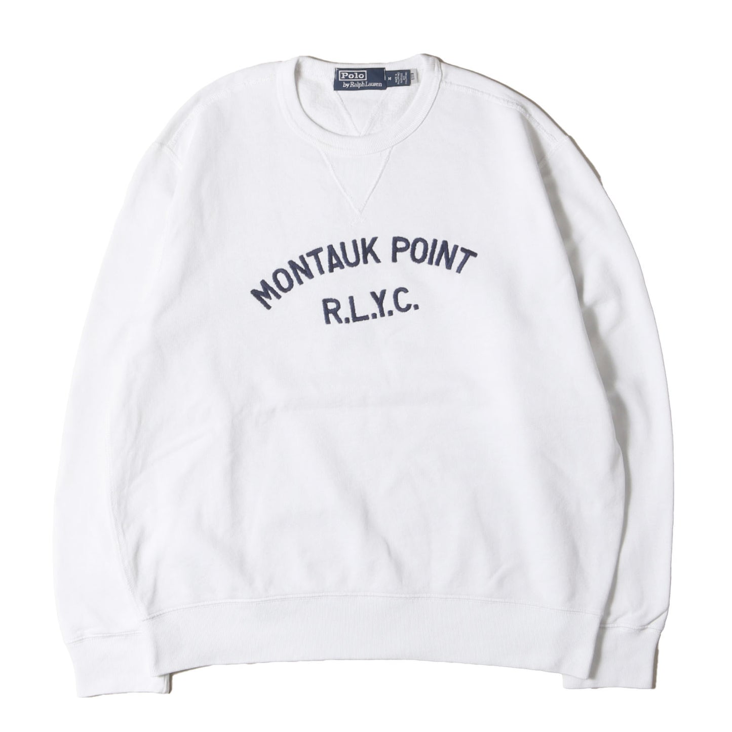 [現行モデル] MONTAUK POINT ロゴ刺繍 前V クルーネック スウェット