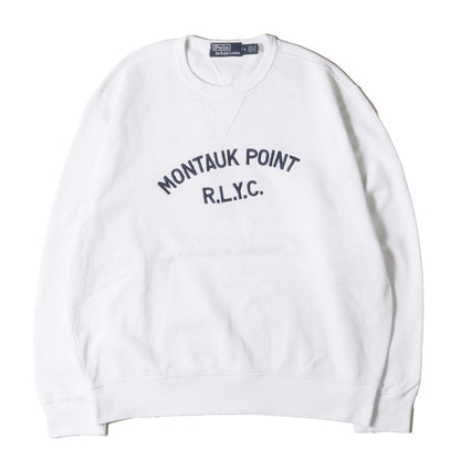 [現行モデル] MONTAUK POINT ロゴ刺繍 前V クルーネック スウェット