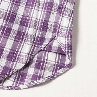 マチ付き チェック コットン BD シャツ USA製