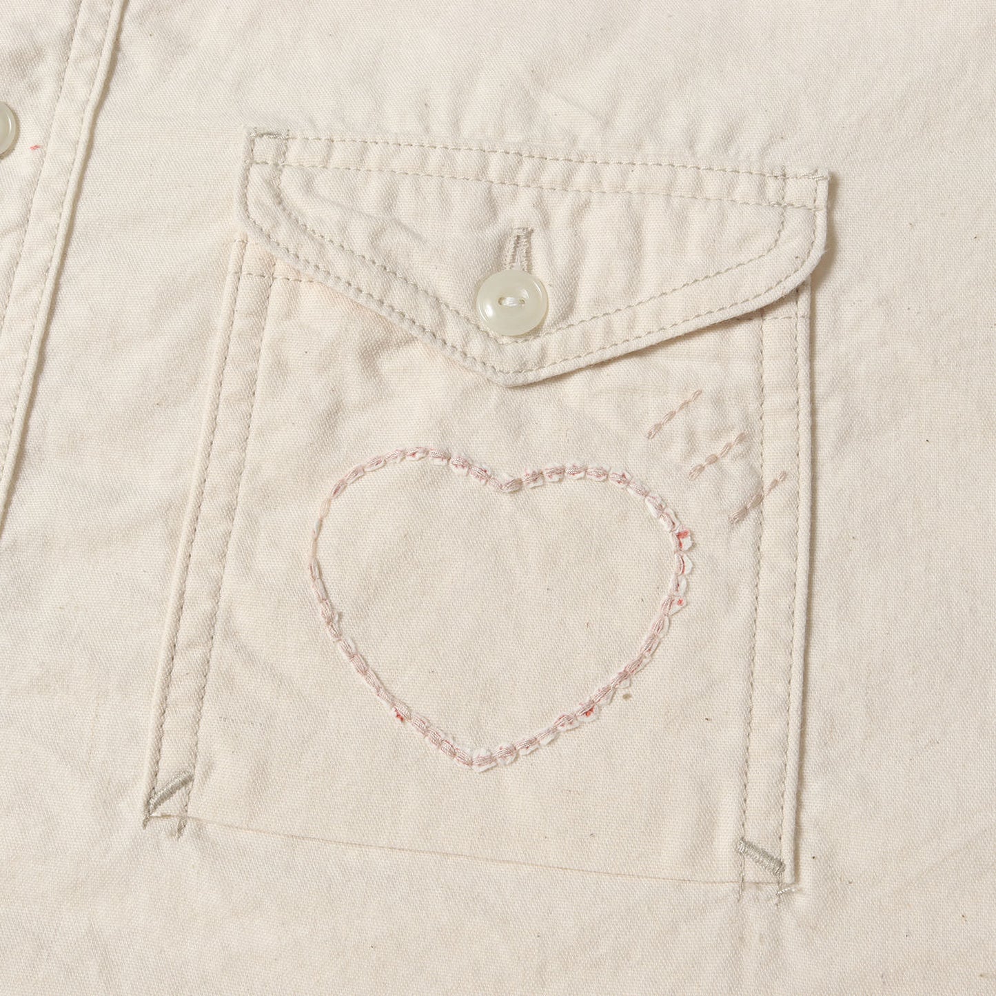 24AW ハート ガチャポケット シャンブレー ワークシャツ(CHAMBRAY WORK SHIRT)