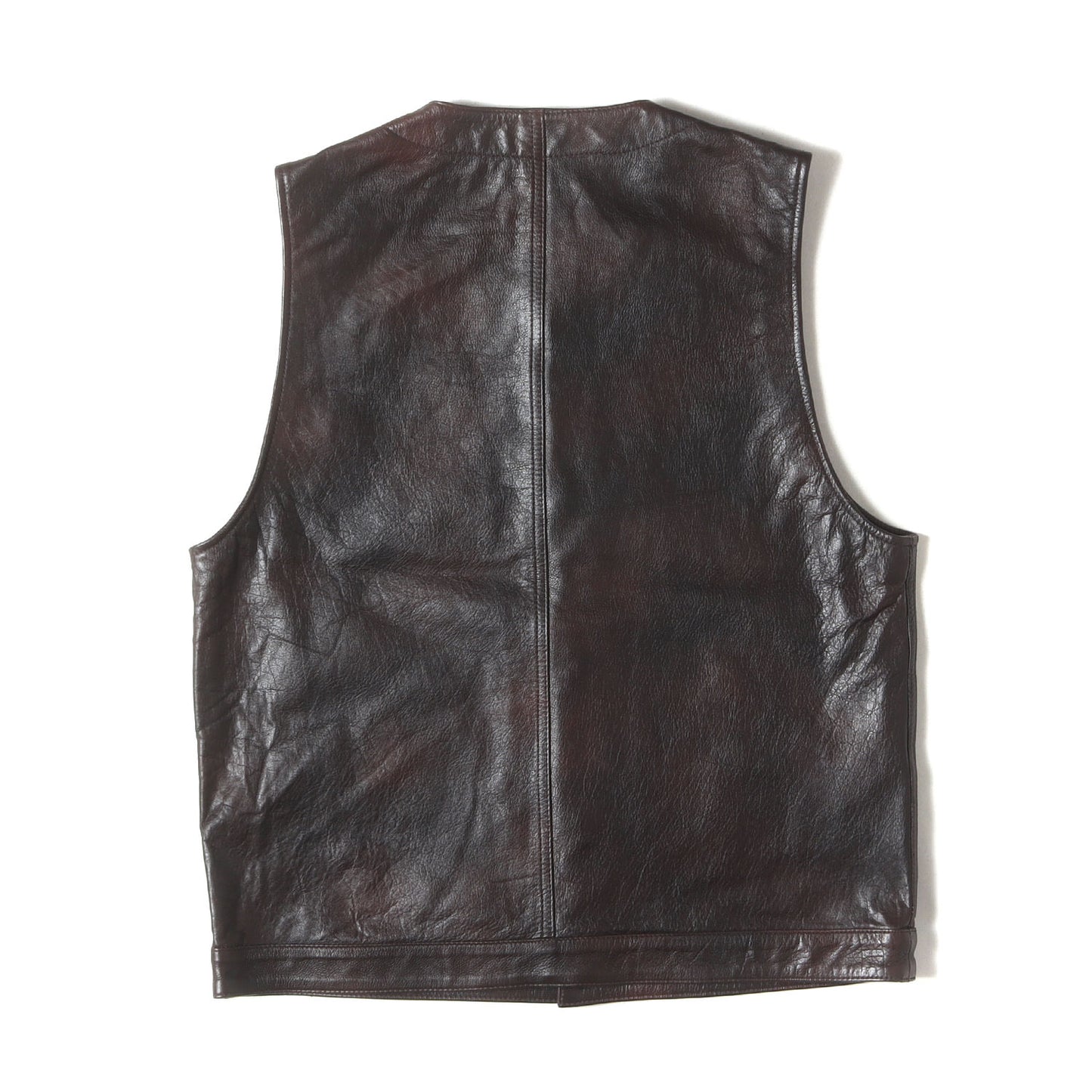 [ボタンカスタム品] ウォーターバッファロー レザー ベスト (BUFFALOW LEATHER VEST)