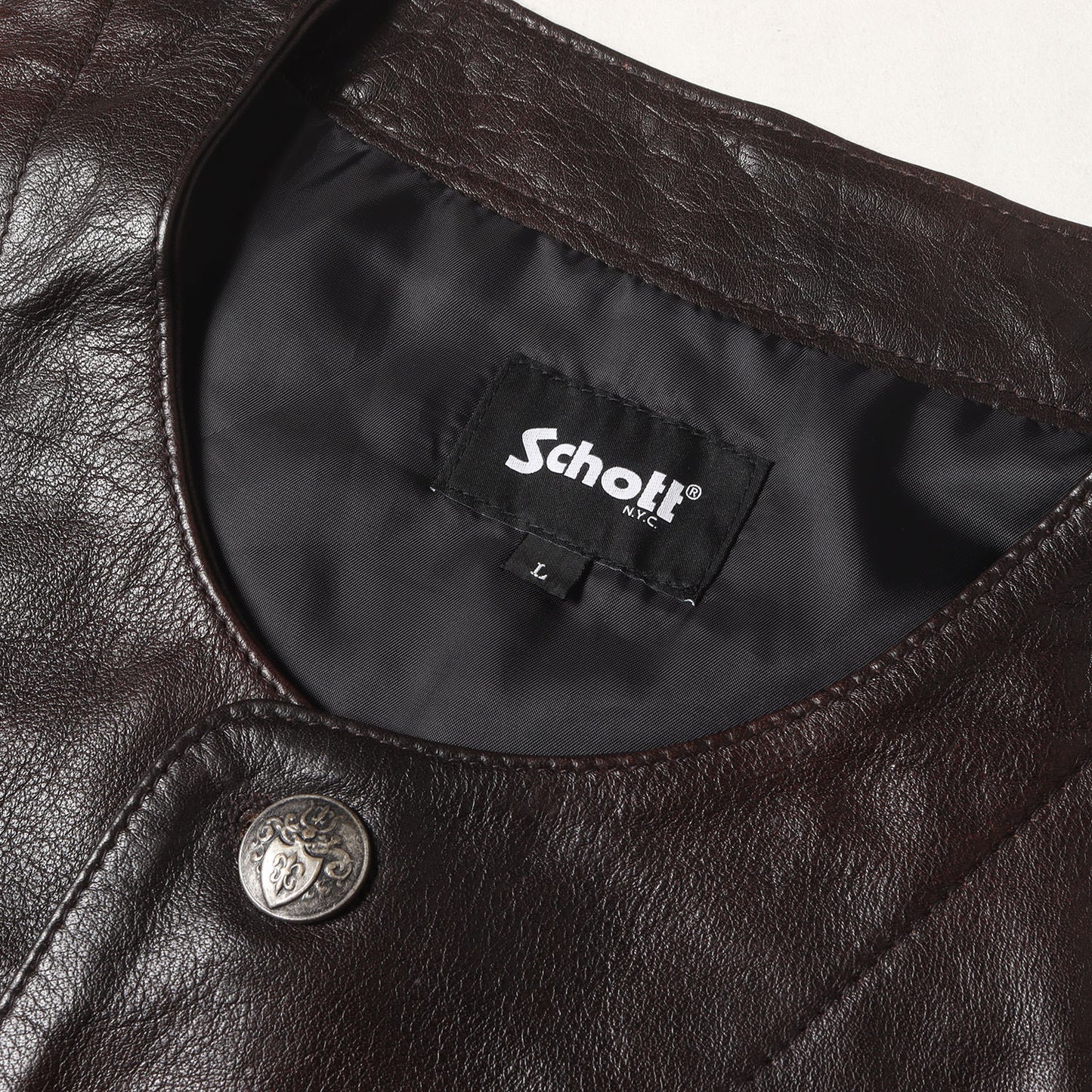 [ボタンカスタム品] ウォーターバッファロー レザー ベスト (BUFFALOW LEATHER VEST)