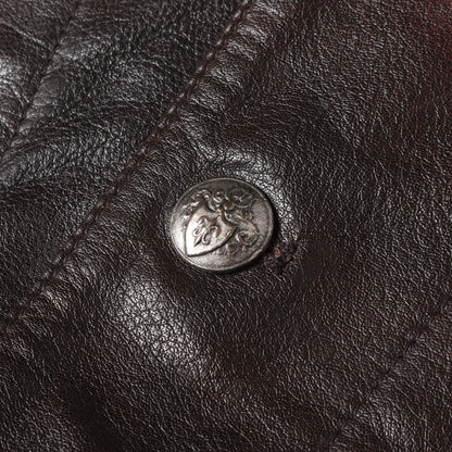 [ボタンカスタム品] ウォーターバッファロー レザー ベスト (BUFFALOW LEATHER VEST)