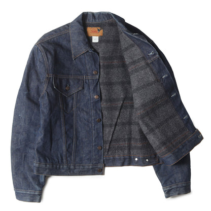 [濃紺 ビッグサイズ] 70s 70505-0317 4th ブランケット付き デニムジャケット / ボタン裏刻印52 ケアタグ付き