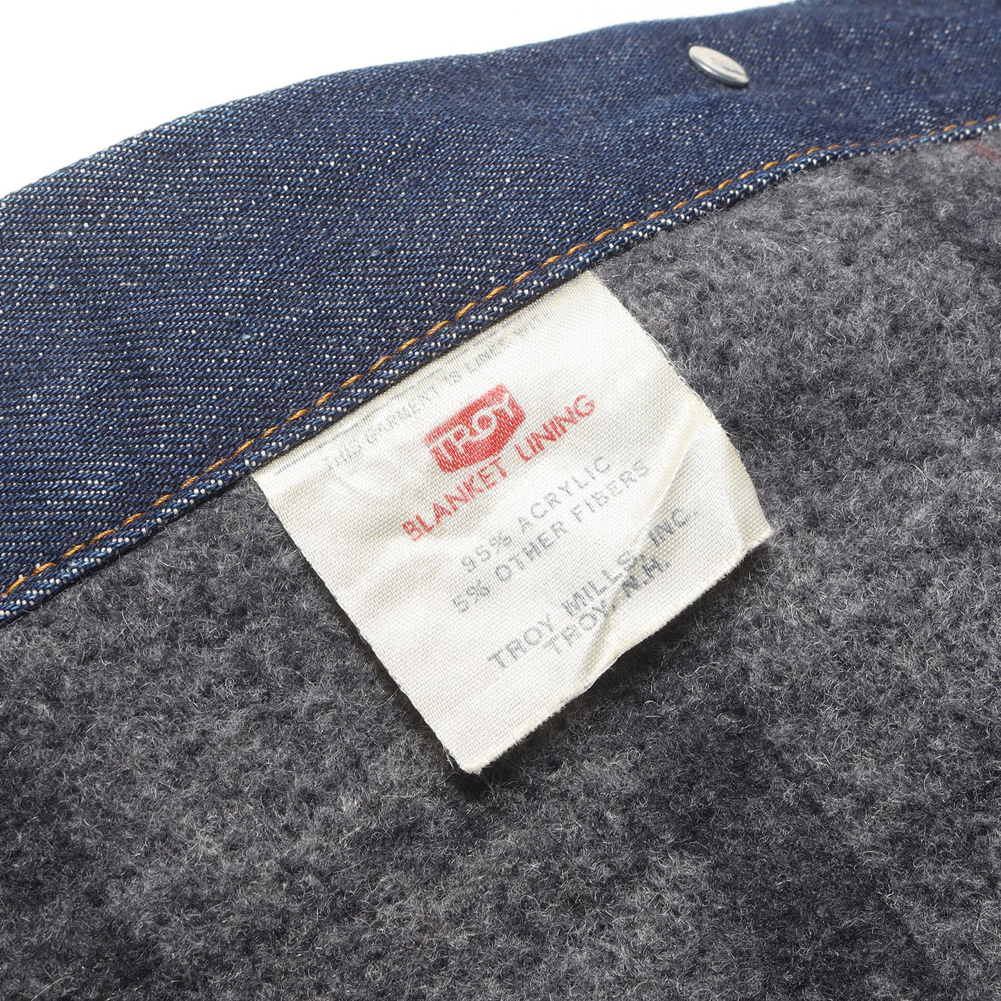 [濃紺 ビッグサイズ] 70s 70505-0317 4th ブランケット付き デニムジャケット / ボタン裏刻印52 ケアタグ付き
