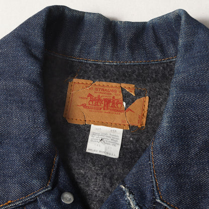 [濃紺 ビッグサイズ] 70s 70505-0317 4th ブランケット付き デニムジャケット / ボタン裏刻印52 ケアタグ付き