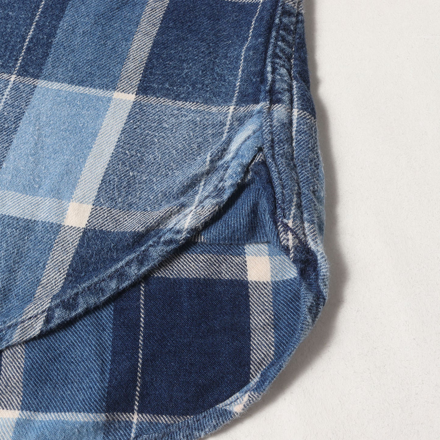 ヴィンテージ加工 インディゴチェック ウエスタン ネルシャツ