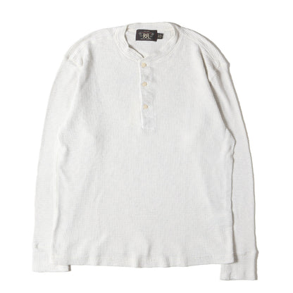 [著名人着用 近年モデル] ウォッシュ加工 ヘンリーネック ワッフル サーマル ロングスリーブ Tシャツ
