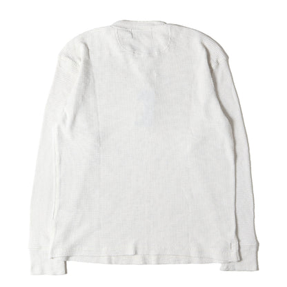 [著名人着用 近年モデル] ウォッシュ加工 ヘンリーネック ワッフル サーマル ロングスリーブ Tシャツ