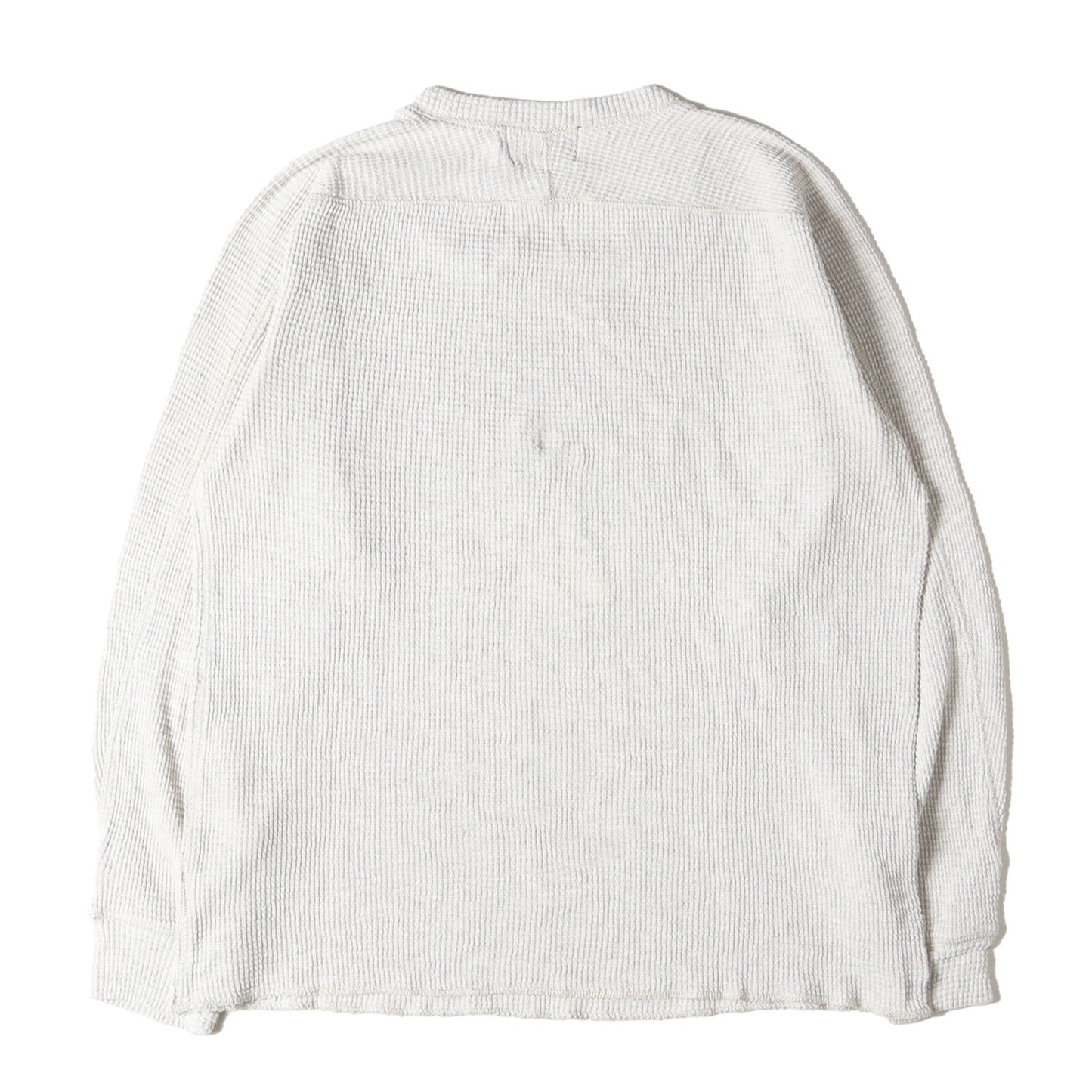 ウォッシュ加工 クルーネック ワッフル サーマル ロングスリーブ Tシャツ
