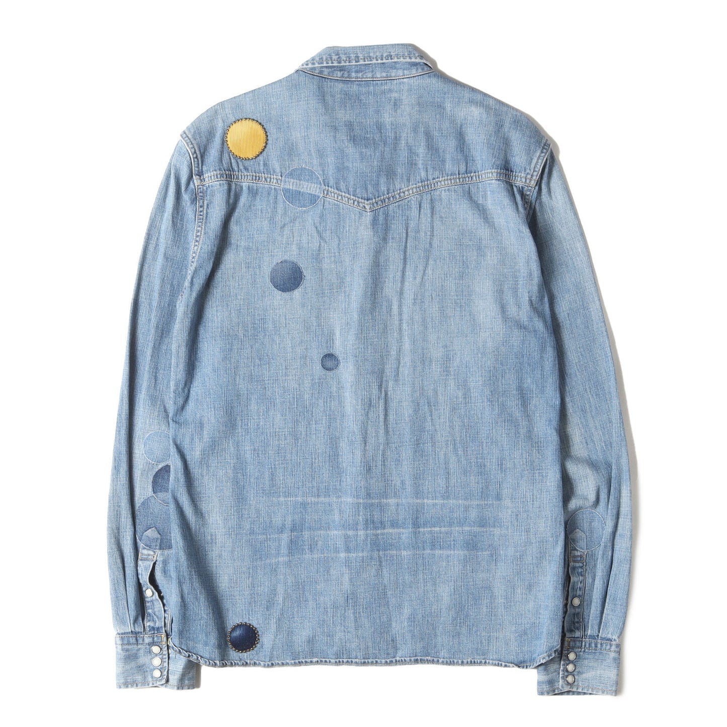 スタッズ パッチワーク デニム ウエスタシャツ