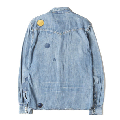 スタッズ パッチワーク デニム ウエスタシャツ