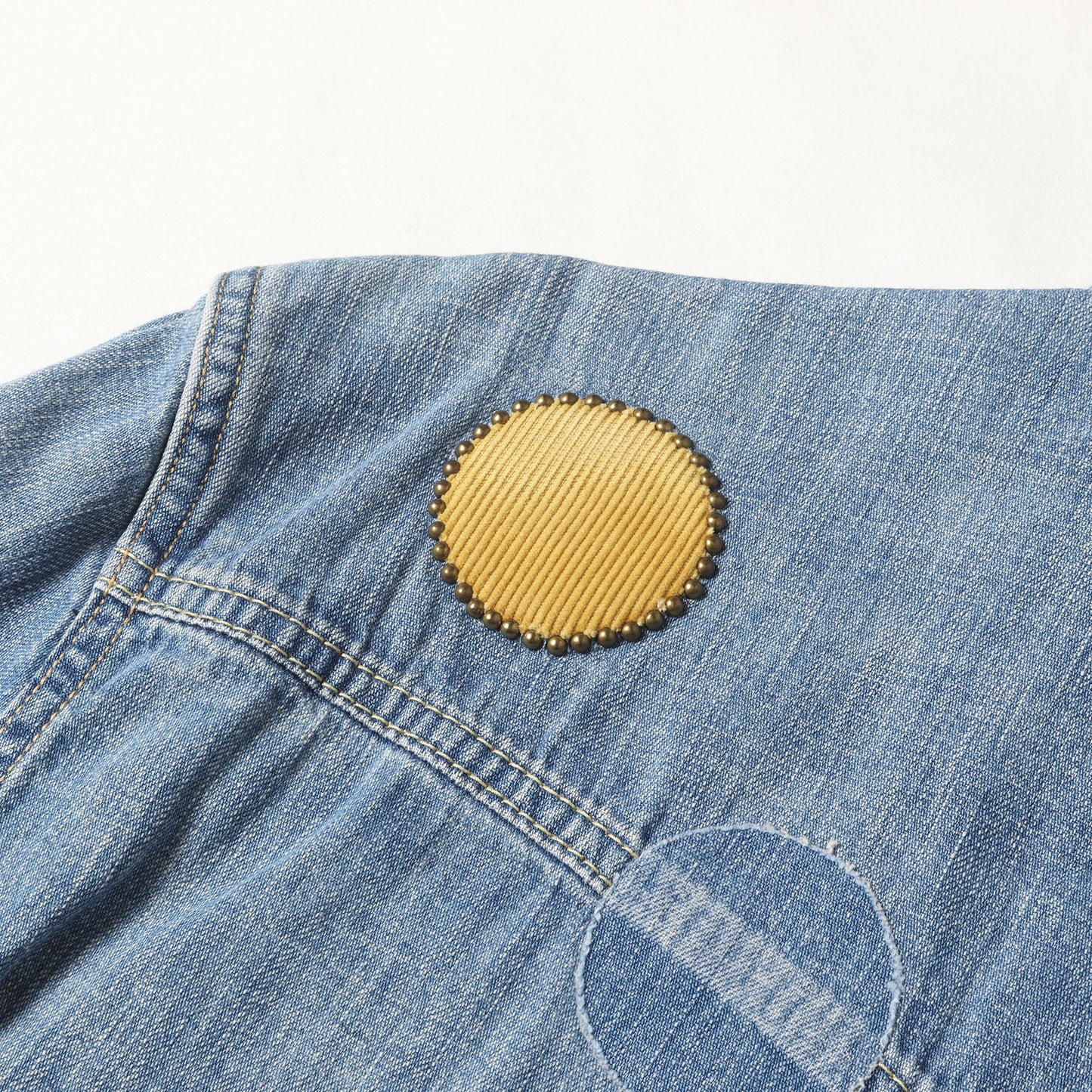 スタッズ パッチワーク デニム ウエスタシャツ