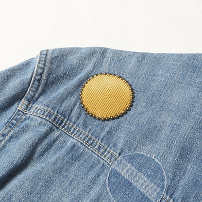 スタッズ パッチワーク デニム ウエスタシャツ