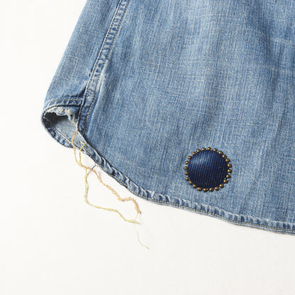 スタッズ パッチワーク デニム ウエスタシャツ