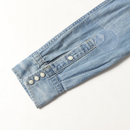 スタッズ パッチワーク デニム ウエスタシャツ