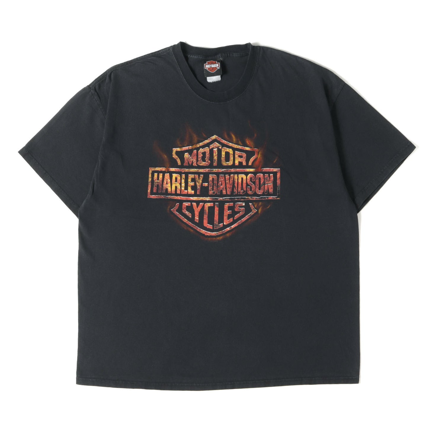 [GOODフェード] 00s ピンナップガール フレイム エンブレム ロゴ Tシャツ