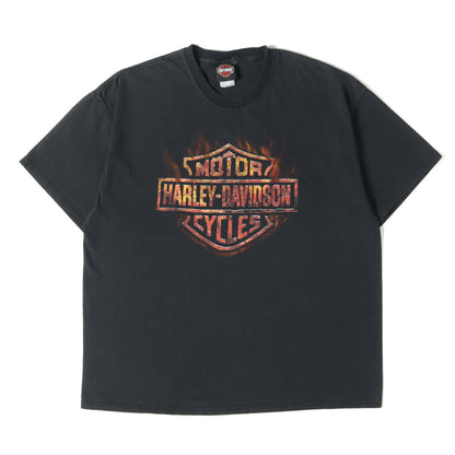 [GOODフェード] 00s ピンナップガール フレイム エンブレム ロゴ Tシャツ