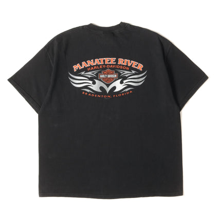 [GOODフェード] 00s フレイム エンブレム トライバル ロゴ Tシャツ / USA製 Hanes