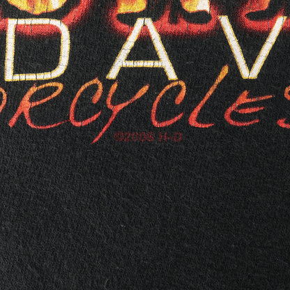 [GOODフェード] 00s フレイム エンブレム トライバル ロゴ Tシャツ / USA製 Hanes
