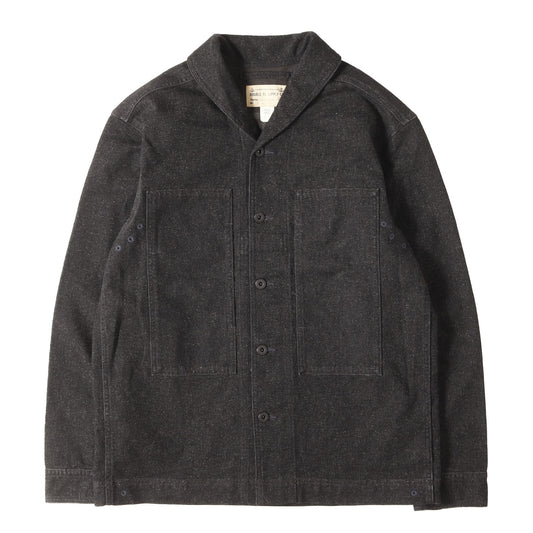 [近年モデル] ゴマ塩 ショールカラー ブラックデニム ジャンプ ジャケット