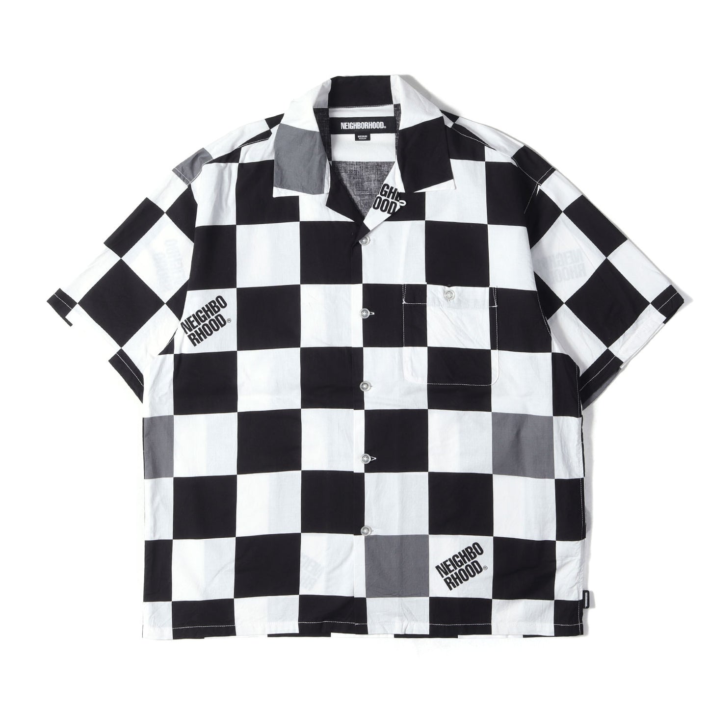 24SS チェッカーフラッグ オープンカラー 半袖シャツ(CHECKER SHIRT SS)