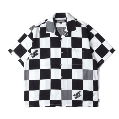 24SS チェッカーフラッグ オープンカラー 半袖シャツ(CHECKER SHIRT SS)