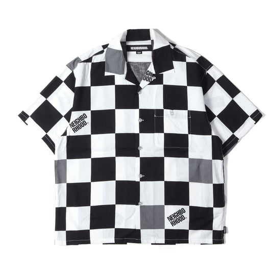 24SS チェッカーフラッグ オープンカラー 半袖シャツ(CHECKER SHIRT SS)