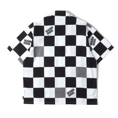 24SS チェッカーフラッグ オープンカラー 半袖シャツ(CHECKER SHIRT SS)