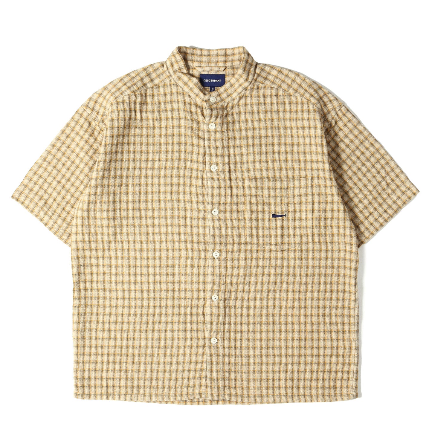24SS スタンドカラー チェック 半袖シャツ(TETTY TEXTILE SS SHIRT)