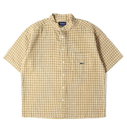 24SS スタンドカラー チェック 半袖シャツ(TETTY TEXTILE SS SHIRT)
