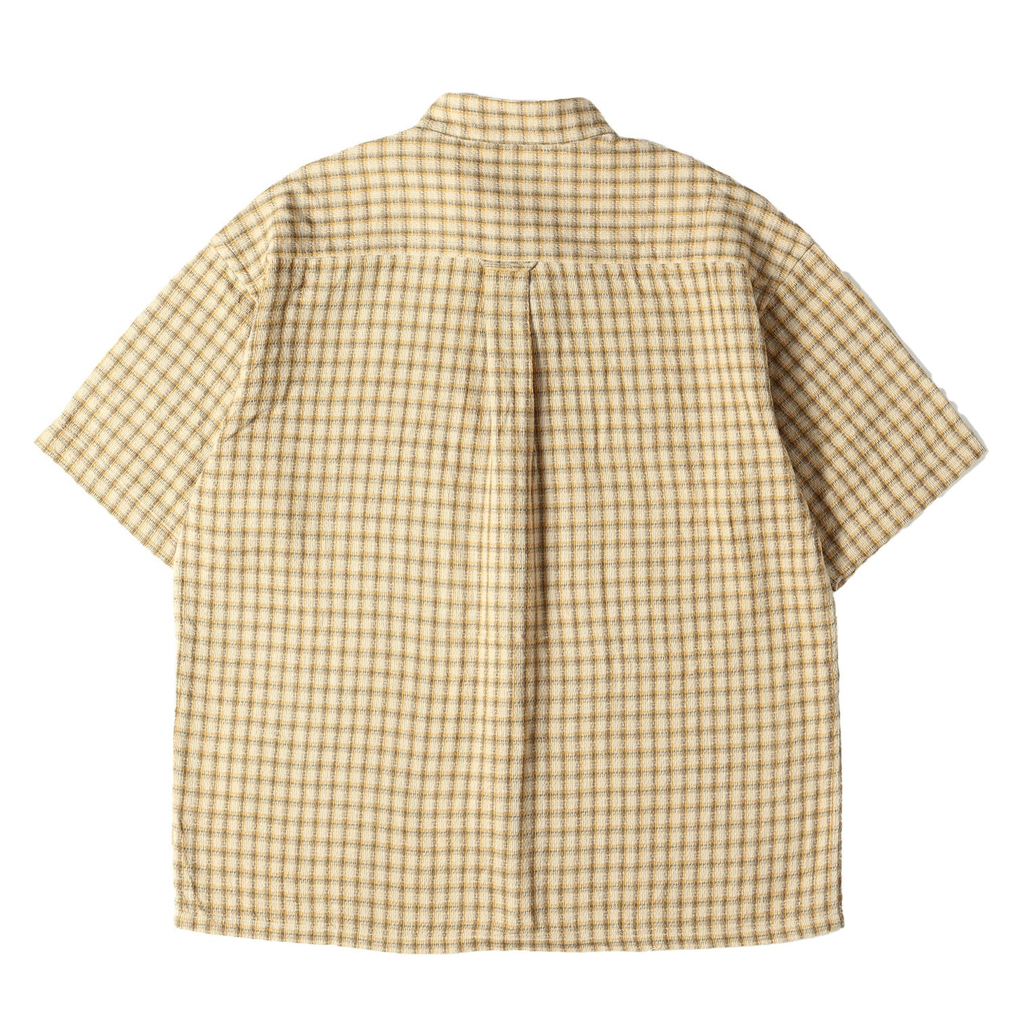 24SS スタンドカラー チェック 半袖シャツ(TETTY TEXTILE SS SHIRT)