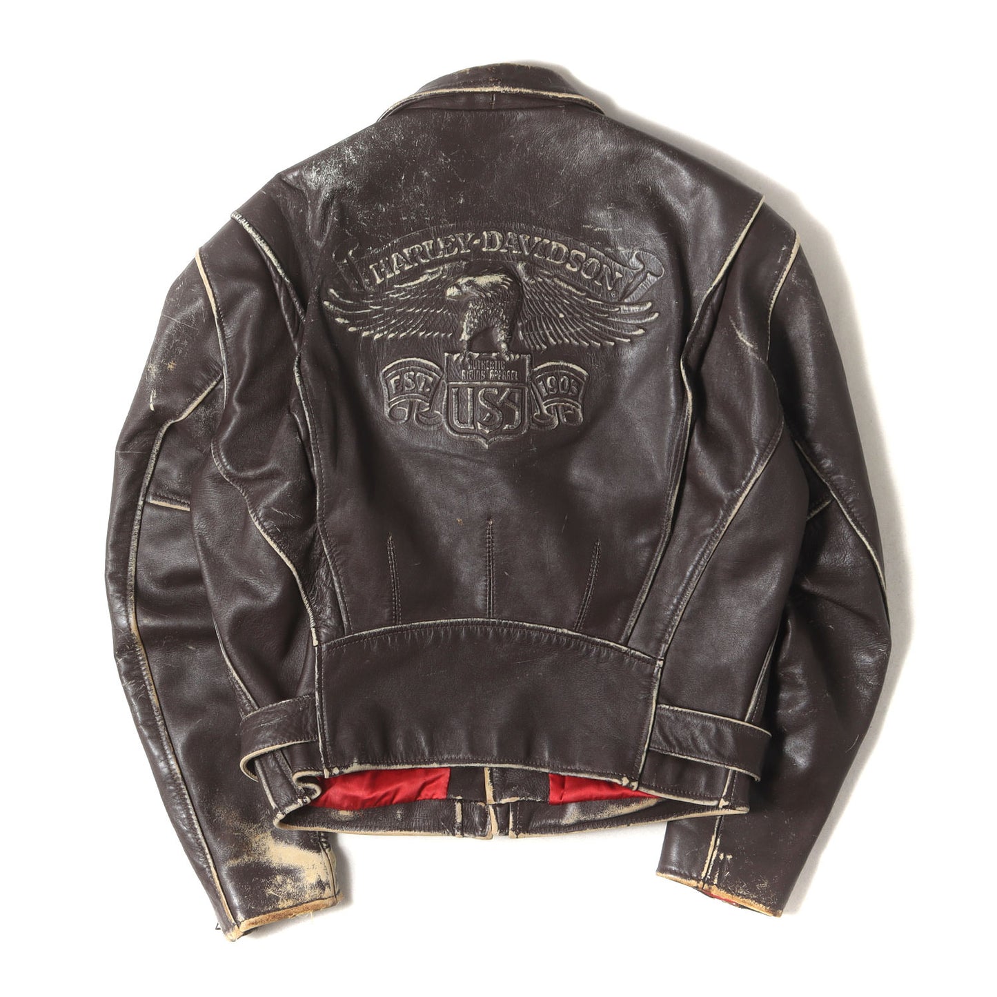 [雰囲気抜群] 90s エンボス イーグル カウレザー ダブル ライダースジャケット USA製