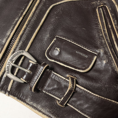 [雰囲気抜群] 90s エンボス イーグル カウレザー ダブル ライダースジャケット USA製