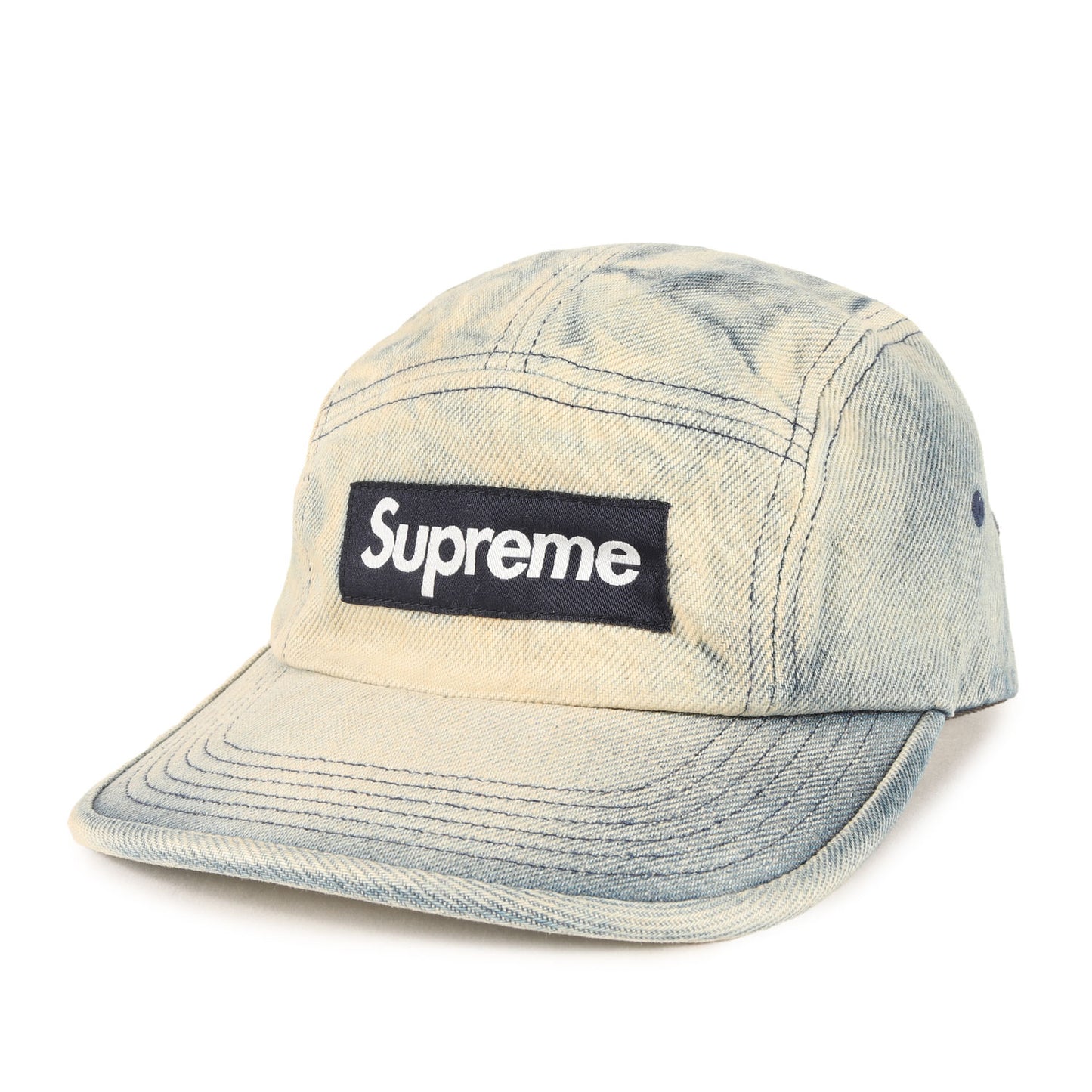 24SS ダーティー加工 デニム BOXロゴ キャンプキャップ(Washed Chino Twill Camp Cap)
