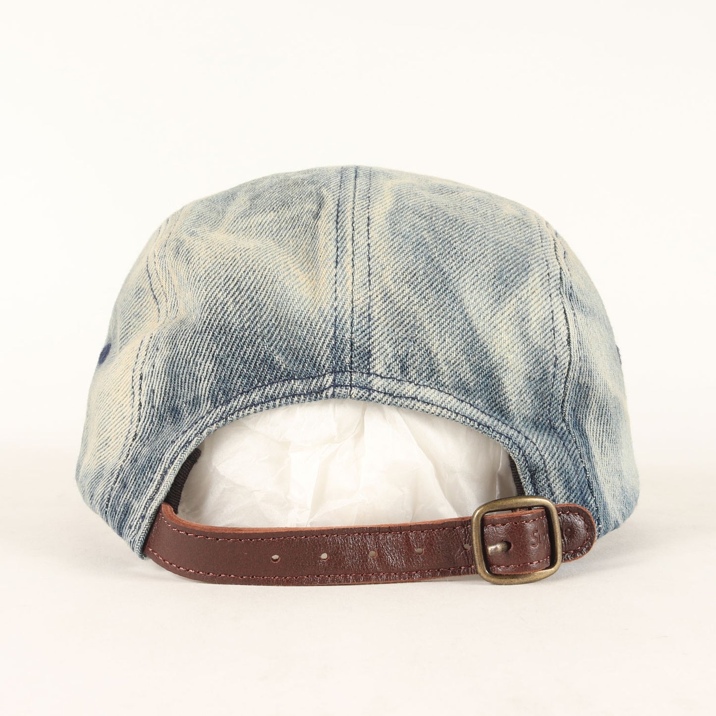 24SS ダーティー加工 デニム BOXロゴ キャンプキャップ(Washed Chino Twill Camp Cap)