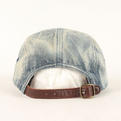 24SS ダーティー加工 デニム BOXロゴ キャンプキャップ(Washed Chino Twill Camp Cap)
