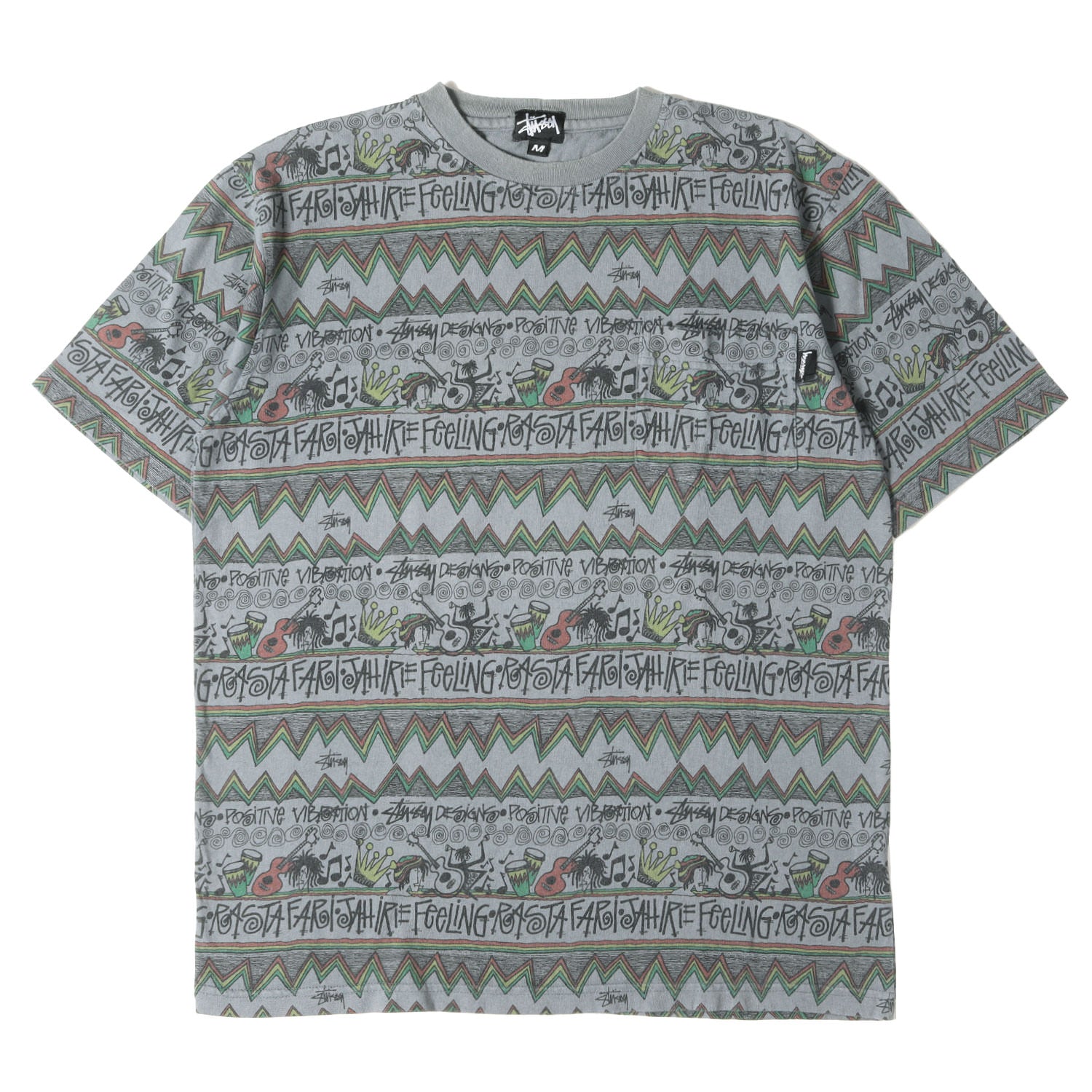 OLD STUSSY IRIE BAND 総柄 Tシャツ ラスタ デットストック OLD STUSSY
