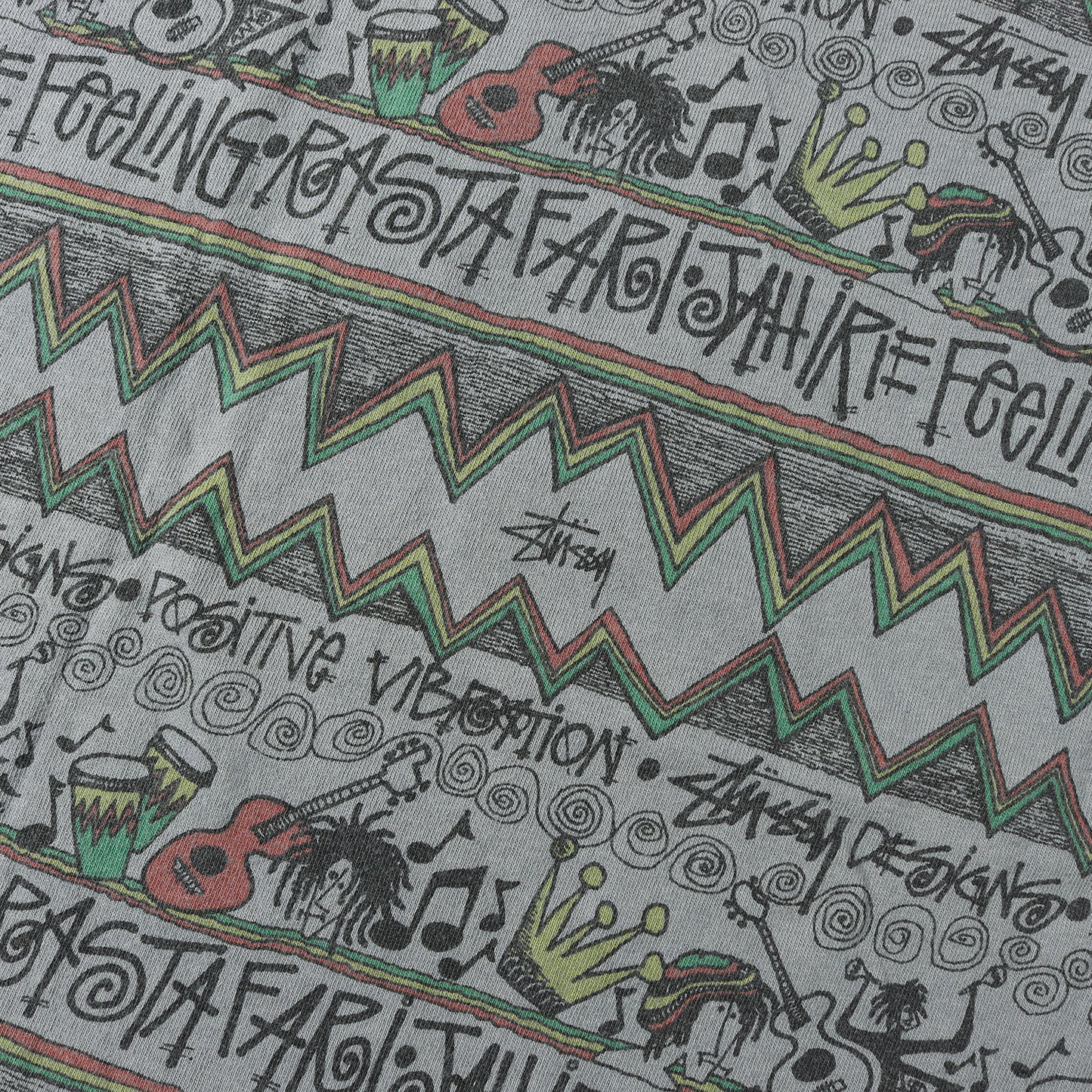 00s IRIE BAND 総柄プリント ポケット Tシャツ(USA製)