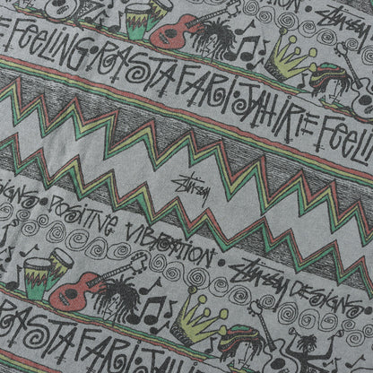 00s IRIE BAND 総柄プリント ポケット Tシャツ(USA製)