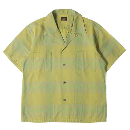 オンブレチェック オープンカラー 半袖シャツ(T-T/C CHECK SHT SS)