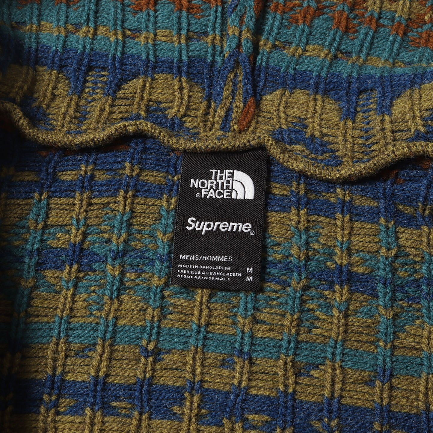 22AW ×THE NORTH FACE ノルディック柄 ジップ ウールニット セーター(Zip Up Hooded Sweater)