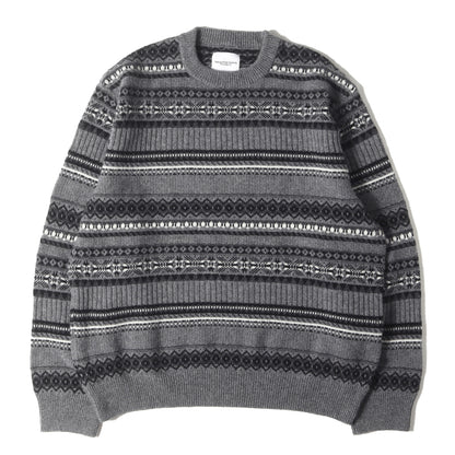 25AW フェアアイル ウールニット セーター(fair isle crew neck sweater.)