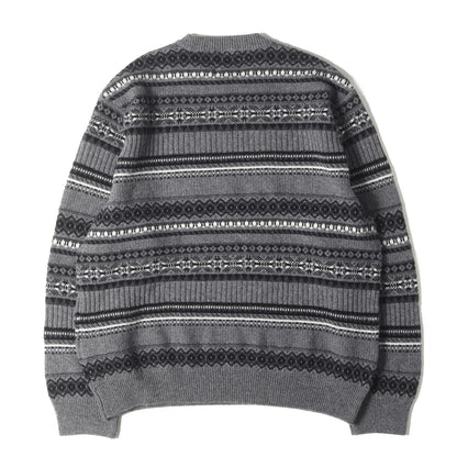 25AW フェアアイル ウールニット セーター(fair isle crew neck sweater.)