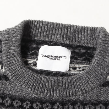 25AW フェアアイル ウールニット セーター(fair isle crew neck sweater.)