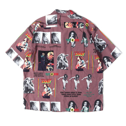 24SS ×BOB MARLEY フォト柄 レーヨン ハワイアンシャツ / アロハシャツ(HAWAIIAN SHIRT S/S)